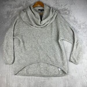 Saks Fifth Avenue Sweater Womens L Gray 100% Cashmere Cowl Neck Pullover Soft